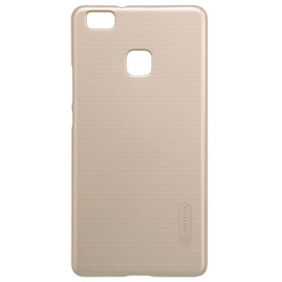 Huawei P9 Lite Nillkin Frosted Shield auksinis plastikinis dėklas + apsauginė ekrano plėvelė / Priedai.lt