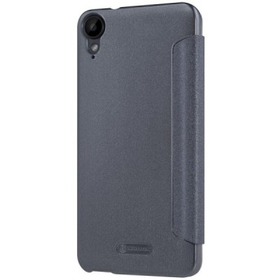 HTC Desire 825 pilkas odinis atverčiamas Nillkin Sparkle dėklas - knygutė / Priedai.lt