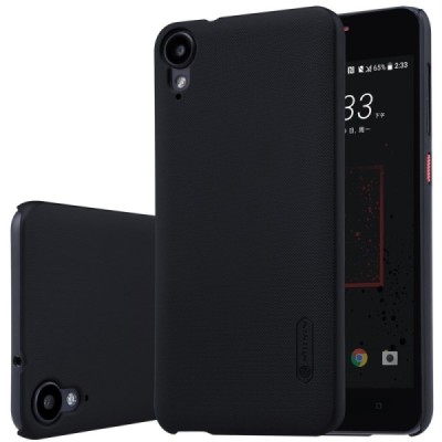 HTC Desire 825 Nillkin Frosted Shield melns plastmasas apvalks + ekrāna aizsargplēve / Vacins.lv
