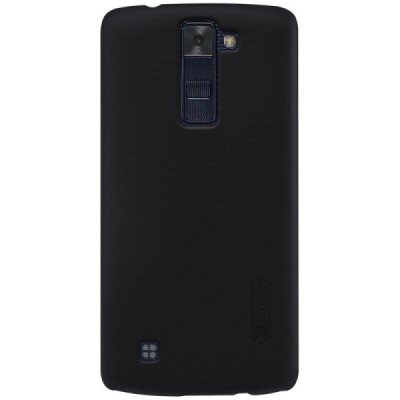 LG K8 (K350N) Nillkin Frosted Shield melns plastmasas apvalks + ekrāna aizsargplēve / Vacins.lv