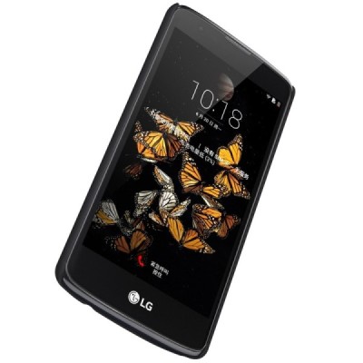 LG K8 (K350N) Nillkin Frosted Shield juodas plastikinis dėklas + apsauginė ekrano plėvelė / Priedai.lt
