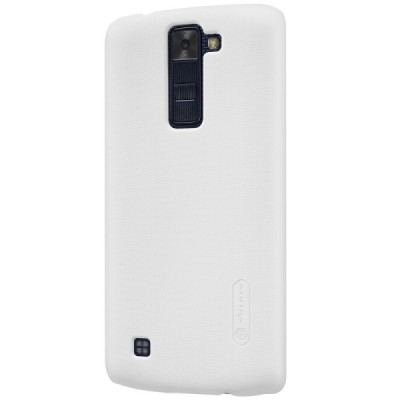 LG K8 (K350N) Nillkin Frosted Shield balts plastmasas apvalks + ekrāna aizsargplēve / Vacins.lv