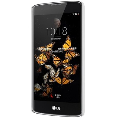 LG K8 (K350N) Nillkin Frosted Shield balts plastmasas apvalks + ekrāna aizsargplēve / Vacins.lv