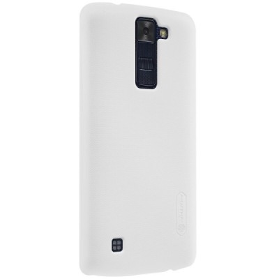 LG K8 (K350N) Nillkin Frosted Shield balts plastmasas apvalks + ekrāna aizsargplēve / Vacins.lv