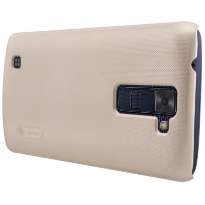 LG K8 (K350N) Nillkin Frosted Shield zelta plastmasas apvalks + ekrāna aizsargplēve / Vacins.lv