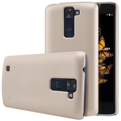 LG K8 (K350N) Nillkin Frosted Shield zelta plastmasas apvalks + ekrāna aizsargplēve / Vacins.lv