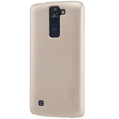 LG K8 (K350N) Nillkin Frosted Shield zelta plastmasas apvalks + ekrāna aizsargplēve / Vacins.lv