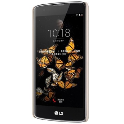 LG K8 (K350N) Nillkin Frosted Shield zelta plastmasas apvalks + ekrāna aizsargplēve / Vacins.lv