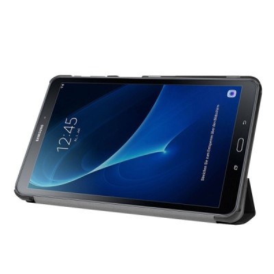 Samsung Galaxy Tab A 10.1 2016 (T580, T585) atverčiamas juodas odinis dėklas - knygutė / Priedai.lt