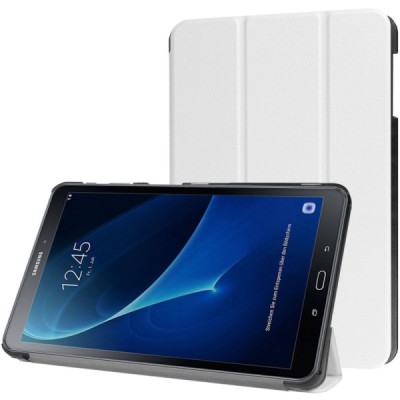 Samsung Galaxy Tab A 10.1 2016 (T580, T585) atverčiamas baltas odinis dėklas - knygutė / Priedai.lt