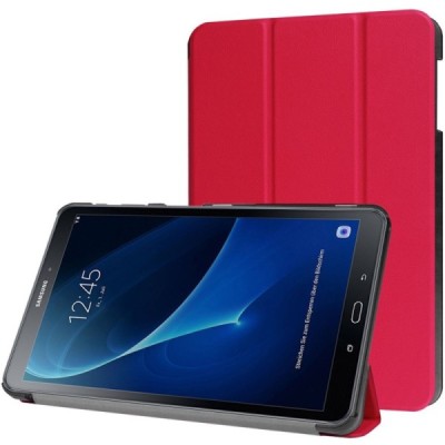 Samsung Galaxy Tab A 10.1 2016 (T580, T585) atverčiamas raudonas odinis dėklas - knygutė / Priedai.lt
