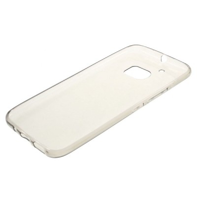 HTC 10 (M10 Lifestyle) skaidrus (permatomas) kieto silikono TPU ploniausias pasaulyje pilkas dėklas / Priedai.lt