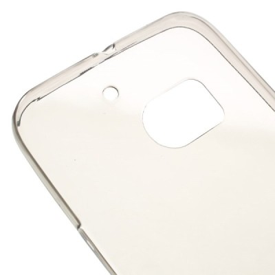 HTC 10 (M10 Lifestyle) skaidrus (permatomas) kieto silikono TPU ploniausias pasaulyje pilkas dėklas / Priedai.lt