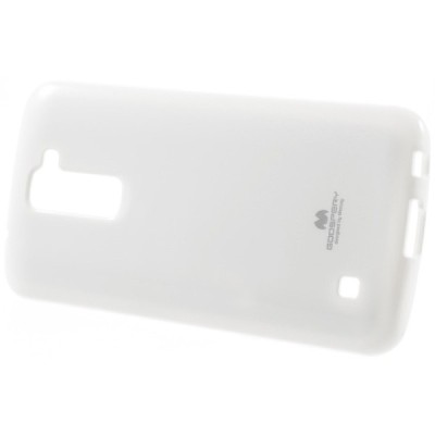 LG K10 (K420N) baltas Mercury kieto silikono (TPU) dėklas - nugarėlė / Priedai.lt