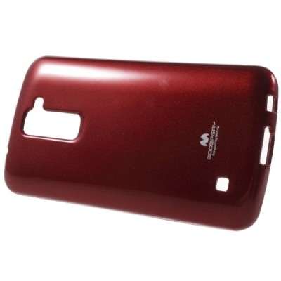 LG K10 ir K420N Mercury sarkans cieta silikona (TPU) apvalks / vacins.lv