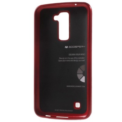 LG K10 ir K420N Mercury sarkans cieta silikona (TPU) apvalks / vacins.lv