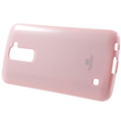 LG K10 (K420N) šviesiai rožinis Mercury kieto silikono (TPU) dėklas - nugarėlė / Priedai.lt