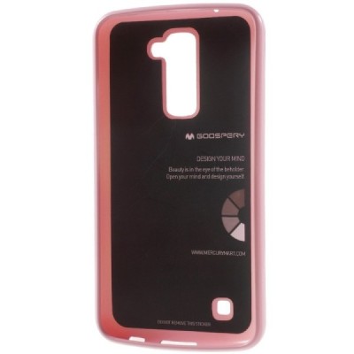 LG K10 (K420N) šviesiai rožinis Mercury kieto silikono (TPU) dėklas - nugarėlė / Priedai.lt