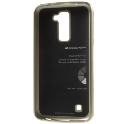 LG K10 (K420N) auksinis Mercury kieto silikono (TPU) dėklas - nugarėlė / Priedai.lt