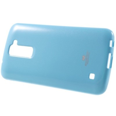 LG K10 (K420N) šviesiai mėlynas Mercury kieto silikono (TPU) dėklas - nugarėlė / Priedai.lt