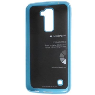 LG K10 (K420N) šviesiai mėlynas Mercury kieto silikono (TPU) dėklas - nugarėlė / Priedai.lt