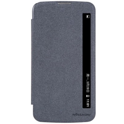 LG K10 (K420N) „Nillkin“ Sparkle atvēramais pelēks maciņš / Vacins.lv