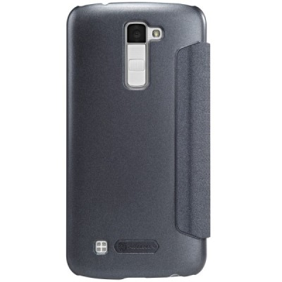 LG K10 (K420N) „Nillkin“ Sparkle atvēramais pelēks maciņš / Vacins.lv