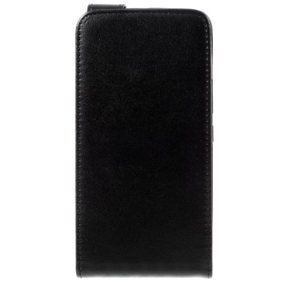 HTC 10 (M10 Lifestyle) klasikinis vertikaliai atverčiamas juodas odinis dėklas / Priedai.lt