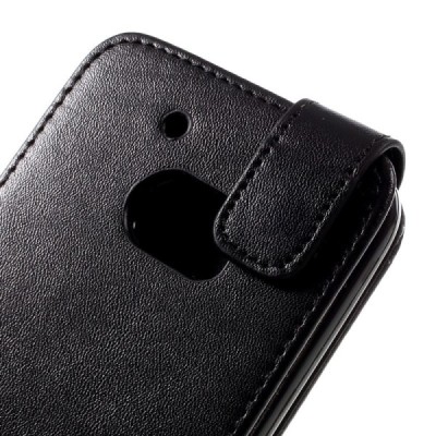 HTC 10 (M10 Lifestyle) klasikinis vertikaliai atverčiamas juodas odinis dėklas / Priedai.lt