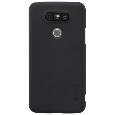 LG G5 (H850) Nillkin Frosted Shield melns plastmasas futrālis + ekrāna aizsargplēve / Vacins.lv