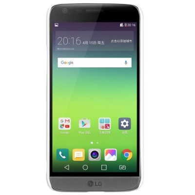 LG G5 (H850) baltas plastikinis dėklas + Nillkin ekrano plėvelė / Priedai.lt