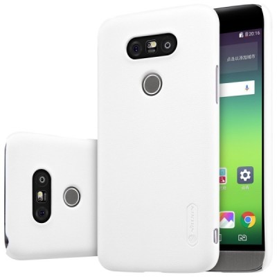 LG G5 (H850) baltas plastikinis dėklas + Nillkin ekrano plėvelė / Priedai.lt