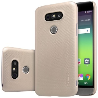LG G5 (H850) auksinis plastikinis dėklas + Nillkin ekrano plėvelė / Priedai.lt