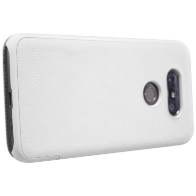 Greznais „Nillkin“ Qin sērijas ādas atvērams balts LG G5 (H850) maciņš / Vacins.lv
