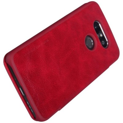 Prabangus „Nillkin“ Qin serijos raudonas odinis atverčiamas LG G5 (H850) dėklas / Priedai.lt