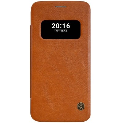 Greznais „Nillkin“ Qin sērijas ādas atvērams brūns LG G5 (H850) maciņš / Vacins.lv