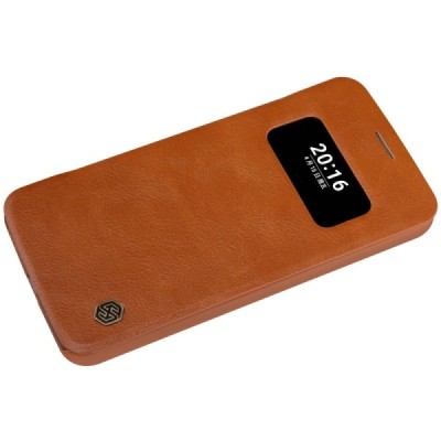 Prabangus „Nillkin“ Qin serijos rudas odinis atverčiamas LG G5 (H850) dėklas / Priedai.lt