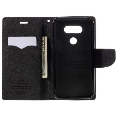 LG G5 (H850) Mercury juodas atverčiamas dėklas - piniginė / Priedai.lt