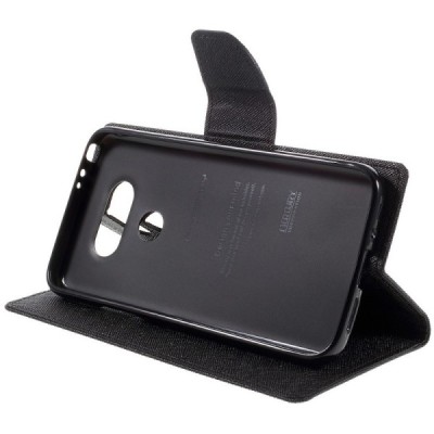 LG G5 (H850) Mercury juodas atverčiamas dėklas - piniginė / Priedai.lt