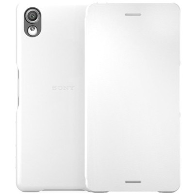Oficiāls Sony Xperia X Style Cover Flip balts atvērams maciņš SCR52 (maks) / Vacins.lv