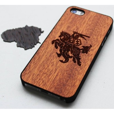 Apple iPhone 5 (5s, SE) „Crafted Cover“ Vytis natūralaus medžio dėklas (šviesus medis) / Priedai.lt