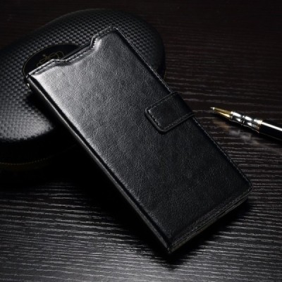 Huawei P9 Lite (Huawei Ascend P9 Lite, Huawei G9 Lite) atvēramais ādas melns maciņš (maks) / Vacins.lv