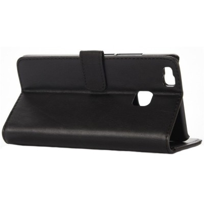 Huawei P9 Lite (Huawei Ascend P9 Lite, Huawei G9 Lite) atvēramais ādas melns retro maciņš (maks) / Vacins.lv