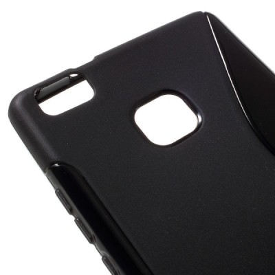 Huawei P9 Lite cieta silikona (TPU) melns apvalks / vacins.lv