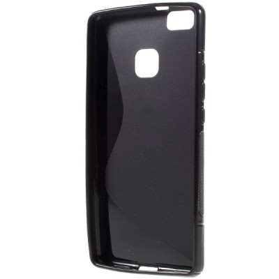 Huawei P9 Lite cieta silikona (TPU) melns apvalks / vacins.lv