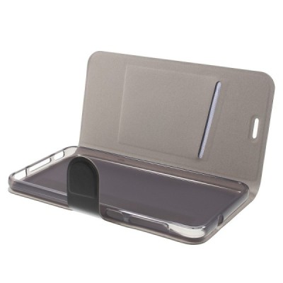 HTC Desire 825 atvēramais ādas melns maciņš (maks) / Vacins.lv