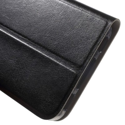 HTC Desire 825 atvēramais ādas melns maciņš (maks) / Vacins.lv