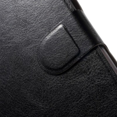 HTC Desire 825 atvēramais ādas melns maciņš (maks) / Vacins.lv