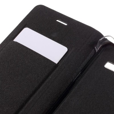 Samsung Galaxy J3 2016 (J320) melns atvēramais Smart Wallet ādas maciņš - maks / Vacins.lv