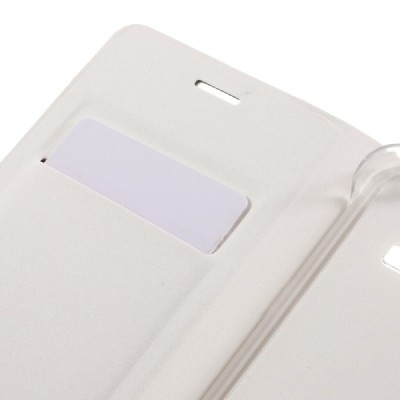 Samsung Galaxy J3 2016 (J320) baltas odinis atverčiamas Smart Wallet dėklas - piniginė / Priedai.lt